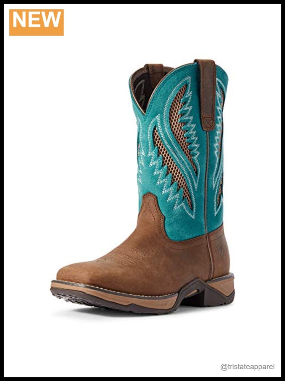 Women's Mid-Calf Square Toe Western Boots with Composite Toe Protection